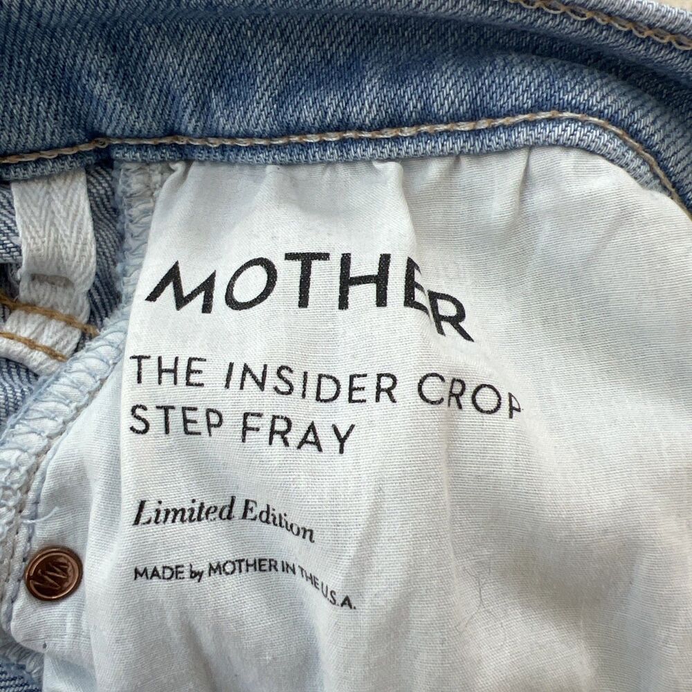 Mother The Insider Women's Crop Step Fray Jeans Size 31 Light Wash Limited !! - Picture 6 of 9